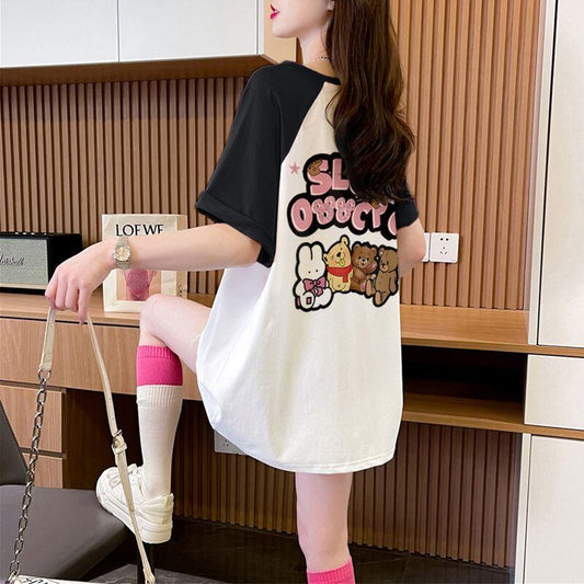 おすすめ 切り替え 定番シンプル プリント 4色選択 半袖Tシャツ＜S-8583＞