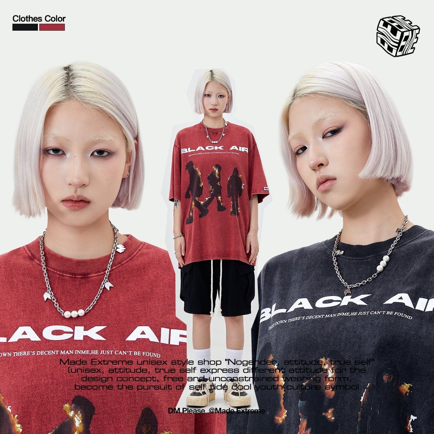 タイドブランド  アメリカンストリート レトロフレームプリントTシャツ<S-2905>