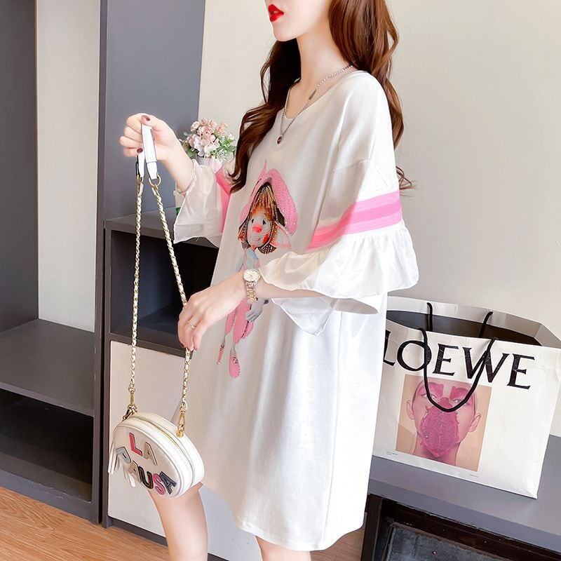 新商品 切り替え キュート ゆったり 全2色 半袖Tシャツ＜S-8349＞