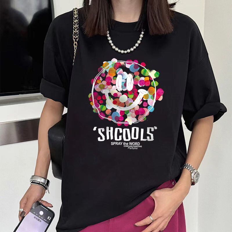 話題沸騰中 スマイリー カジュアル 半袖 Tシャツ <S-8651>