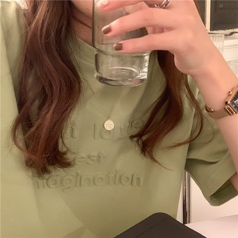 着心地抜群 アルファベット 女性力を高める Tシャツ カットソー＜S-3294＞