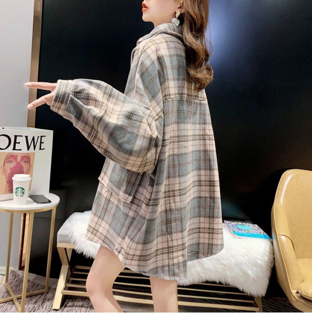 超人気 オシャレ 都市ファッショ デザイン 定番シンプル チェック柄 シャツ ＜S-9646＞
