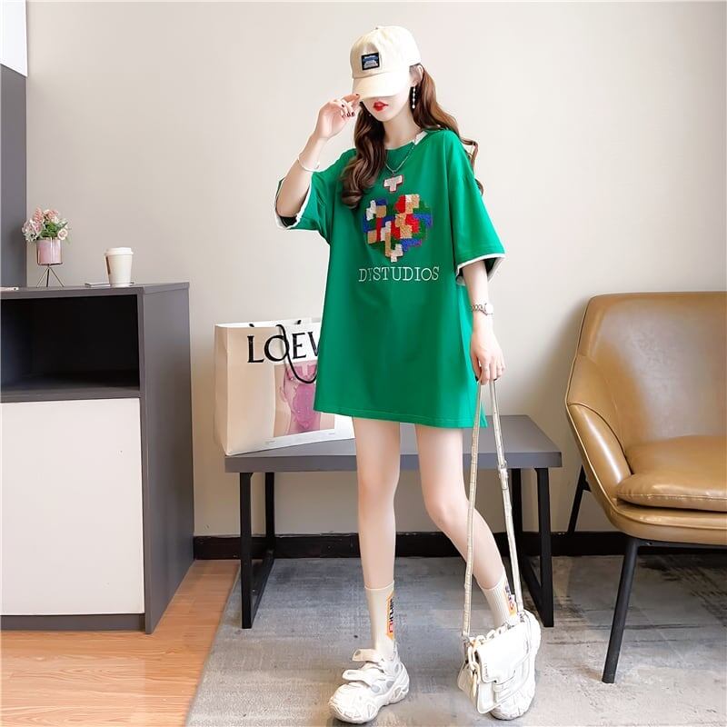 とてもデザイン性の高いモザイクエレメント半袖Tシャツ<S-2986>