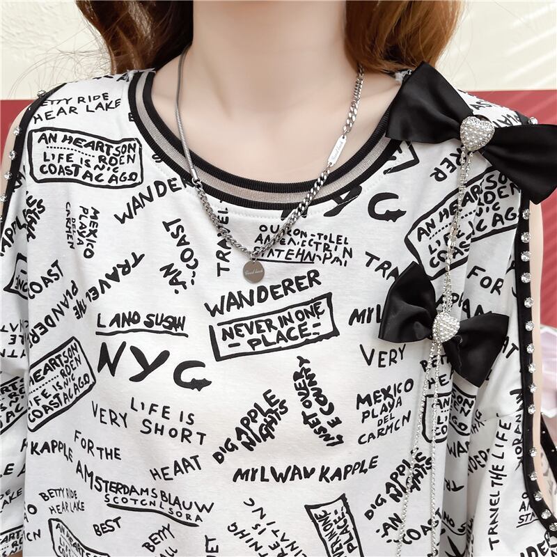 新商品 プリント ファッション 半袖Tシャツ カットソー＜S-8318＞