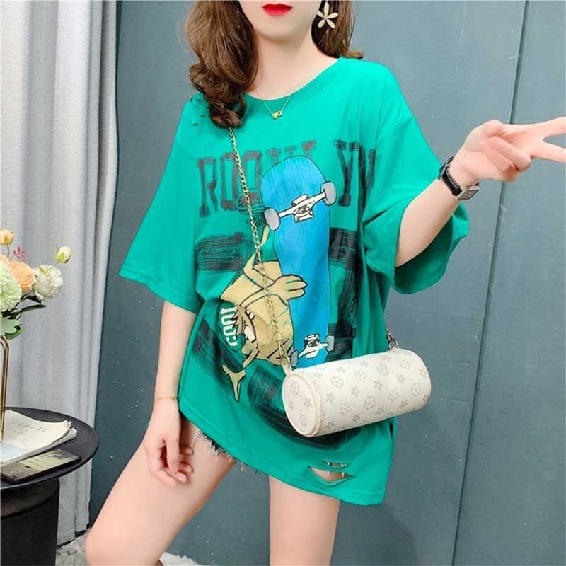 デザイン感 3色選択可 チャーミング プリント Tシャツ カットソー＜S-3164＞