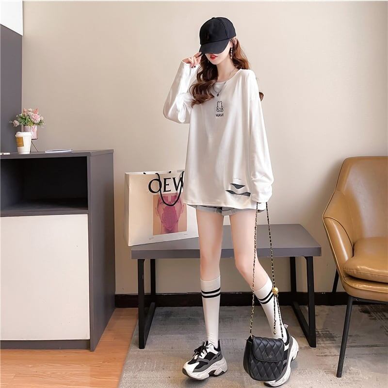着心地抜群 切り替え 一目惚れ プリント Tシャツ カットソー＜S-3662＞