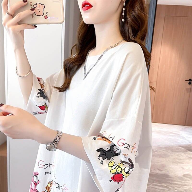 個性的なデザイン 切り替え 一目惚れ プリント Tシャツ カットソー＜S-3620＞