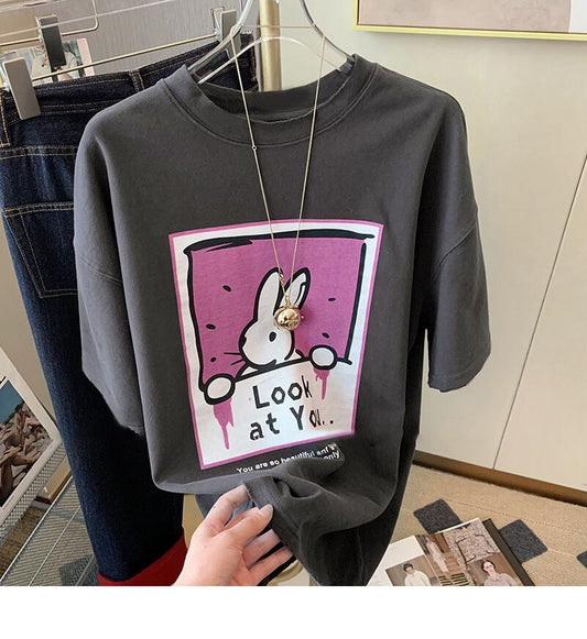 おすすめ 着心地良い ファッション感満々 プリント 半袖 Tシャツ <S-9127>