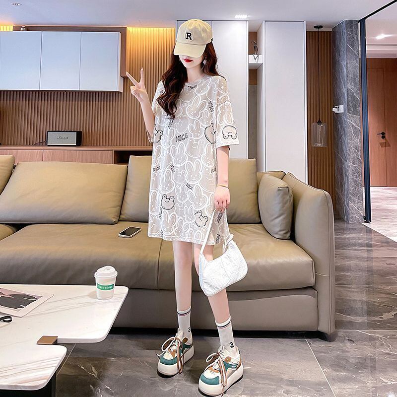 超人気 カジュアル キュート プリント ゆったり 半袖Tシャツ＜S-8491＞