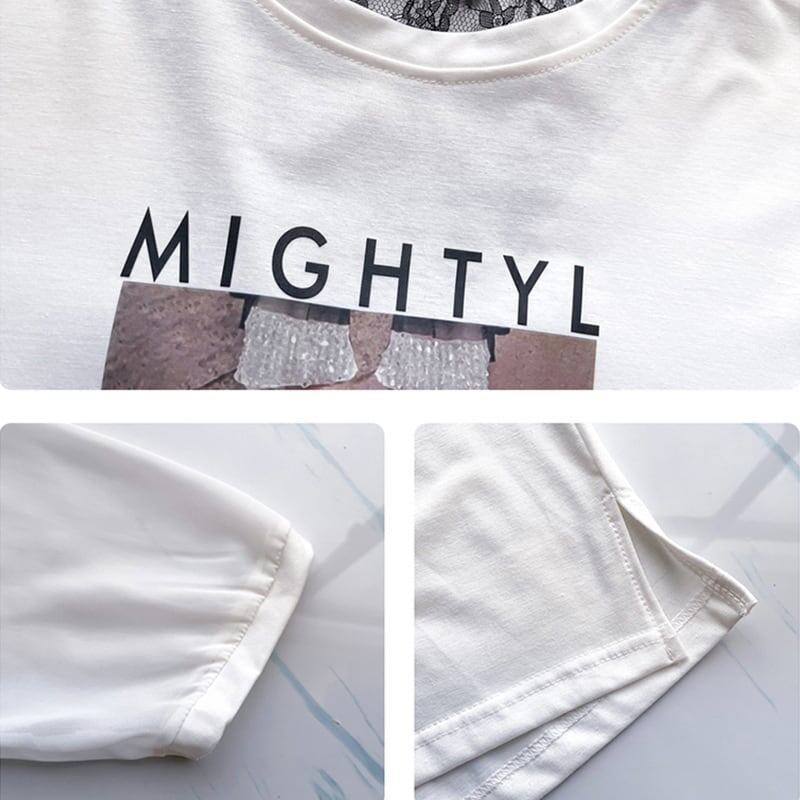 話題沸騰中 プリント 切り替え ストリート ゆったり 着せ トップス Tシャツ ＜S-2075＞