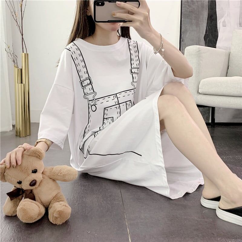ゆったり感アップ プリント オシャレ度満点 ワンピース＜S-3093＞