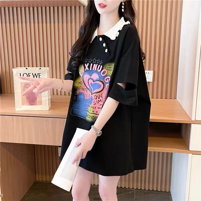 絶対欲しい カジュアル 特別デザイン スウィート プリント 全3色 半袖Tシャツ<S-8521>