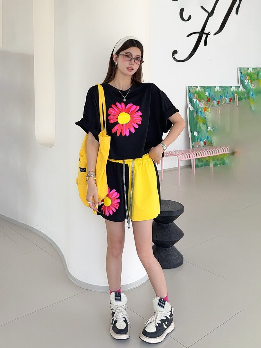 好感度UP カジュアル 真夏も快適 半袖 Tシャツ ショートパンツ セットアップ ＜S-11374＞