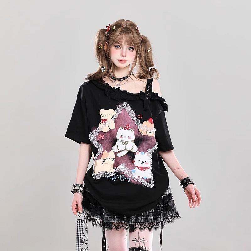 売れ筋 早い者勝ち 絶対流行 カジュアル 2色選択 Tシャツ<S-11461>