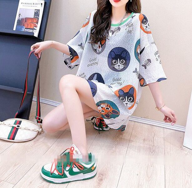 話題沸騰中 カジュアル 個性派 プリント 半袖Tシャツ＜S-8492＞