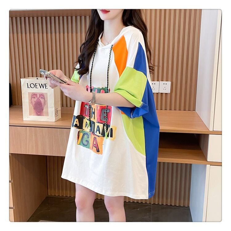 売り切れ必至 切り替え カジュアル カラーマッチング プリント全2色 半袖Tシャツ<S-8723>