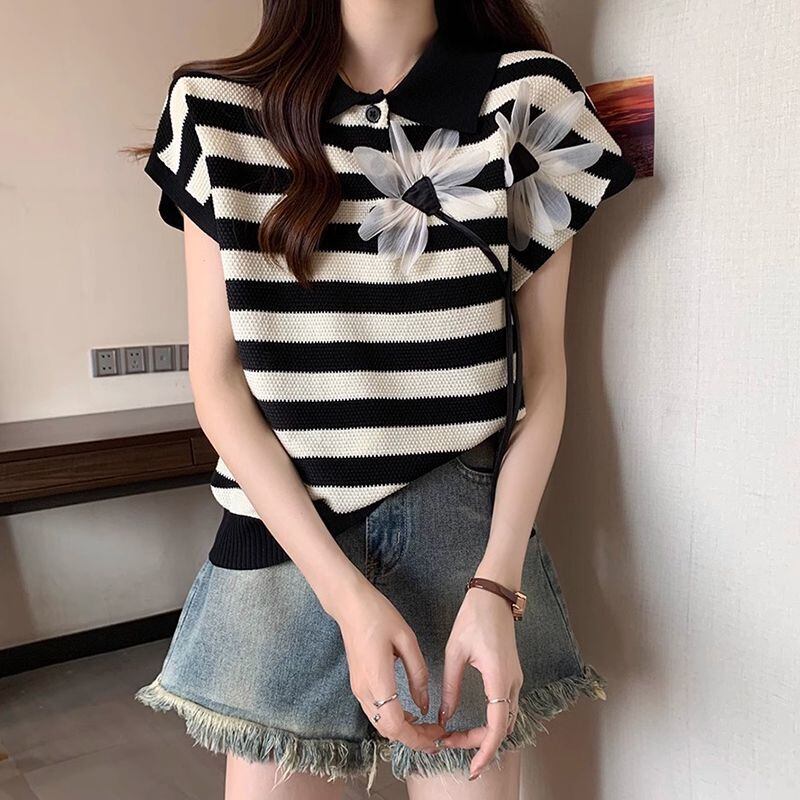 新作 上質 話題沸騰中 好感度UP ニット 全2色 半袖Tシャツ＜S-8734＞