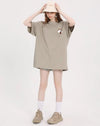 男女兼用 イラストプリント 半袖 Tシャツ <S-13139>