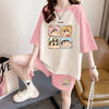 話題沸騰中 特別デザイン アバンギャルド プリント全4色 半袖Tシャツxパンツセット<S-8772>