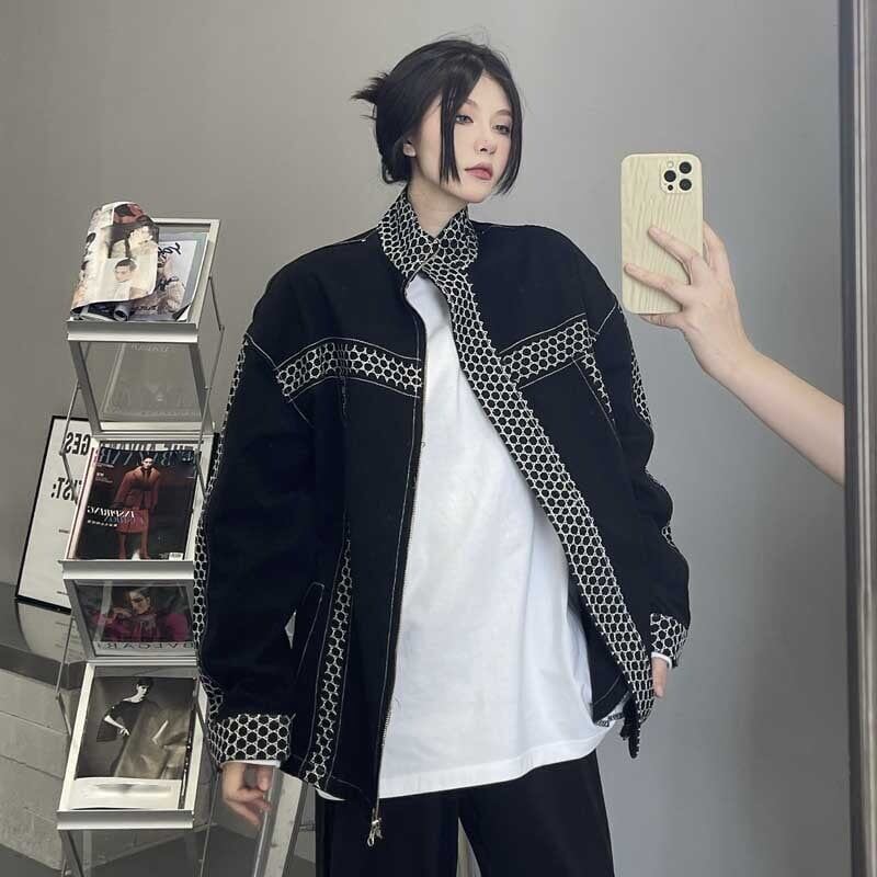 カジュアル 切り替え オシャレ度満点 長袖 ジャケット ブルゾン アウター＜S-2808＞
