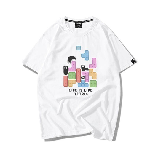 活躍する優秀アイテム 着心地良い カジュアル プリント 全8色 半袖Tシャツ 男女兼用<S-9321>