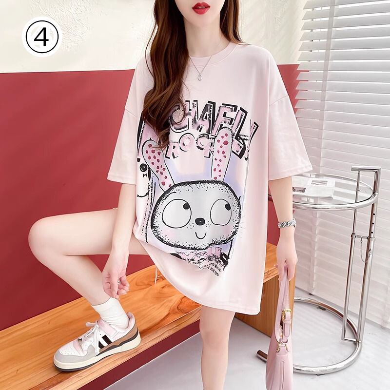 売り切れ必至 ルーズ カジュアル プリント 6種選択可 半袖Tシャツ<S-8873>