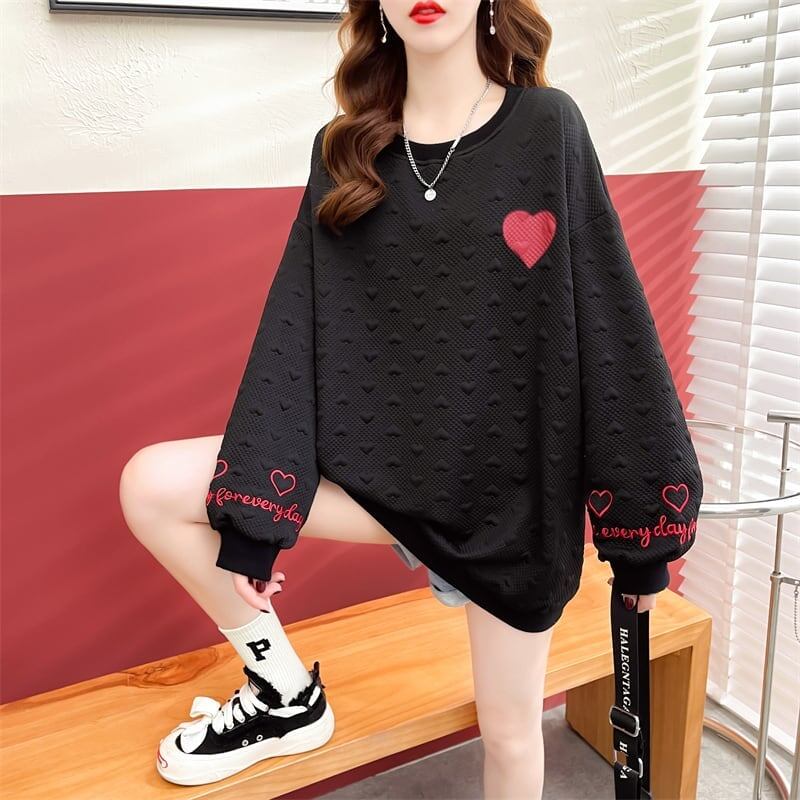 定番シンプル アルファベット刺? ハートマーク 三色 スウェット＜S-3996＞