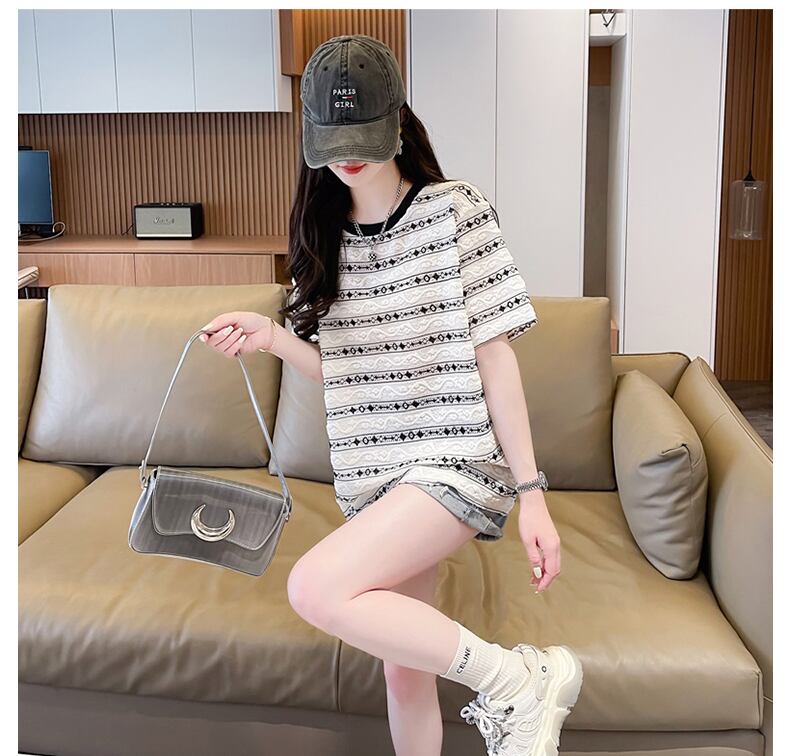 おすすめ ストライプ柄 着心地抜群 半袖 Tシャツ＜S-8264＞
