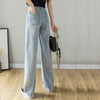 スタイリッシュ デニム ストリート ダメージ加工 ゆったり 合わせやすい ワイドパンツ ＜S-2053＞