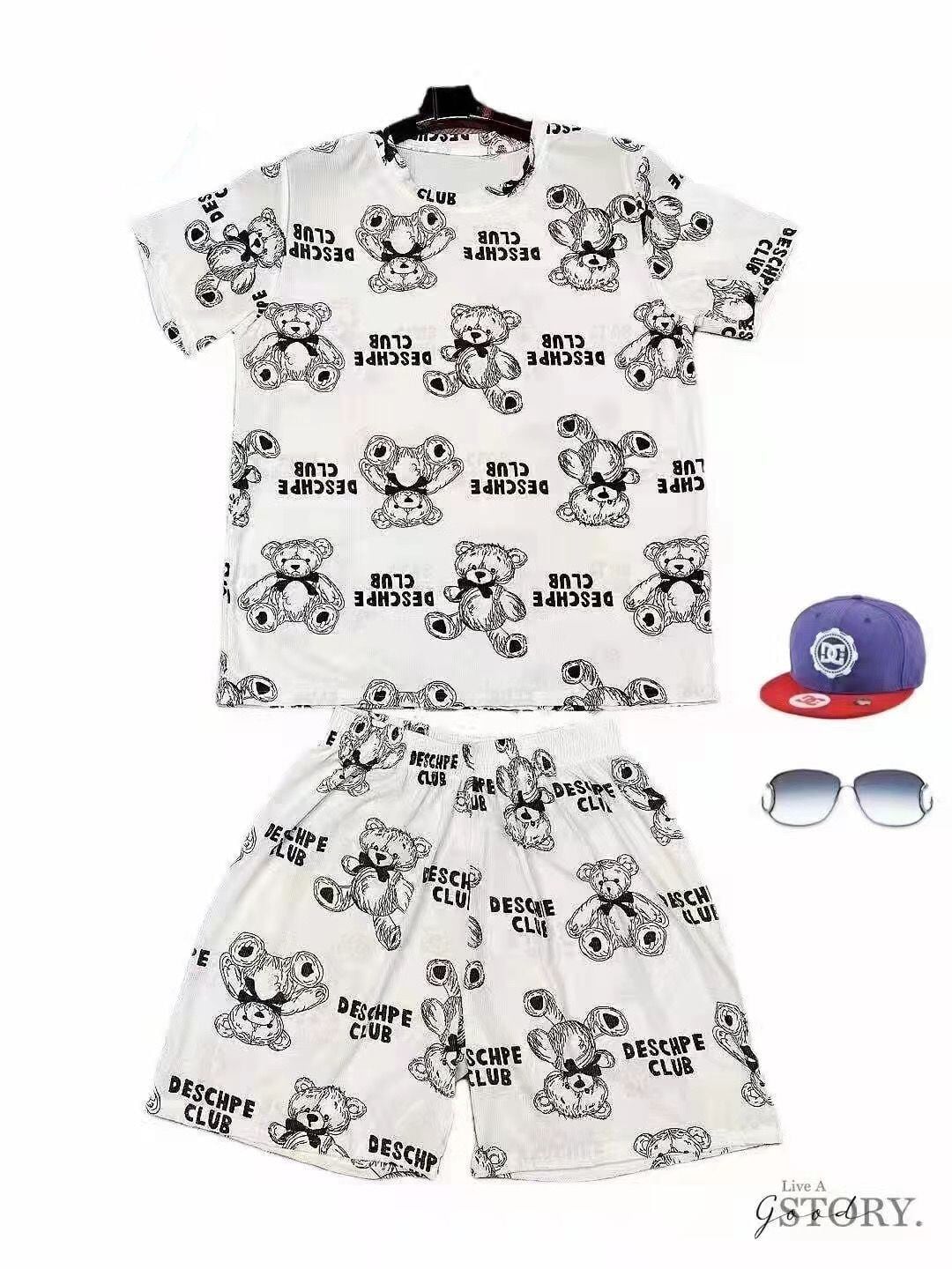 好感度UP カジュアル 夏に嬉しい機能付き 半袖Ｔシャツⅹパンツセット全4色<S-11628>