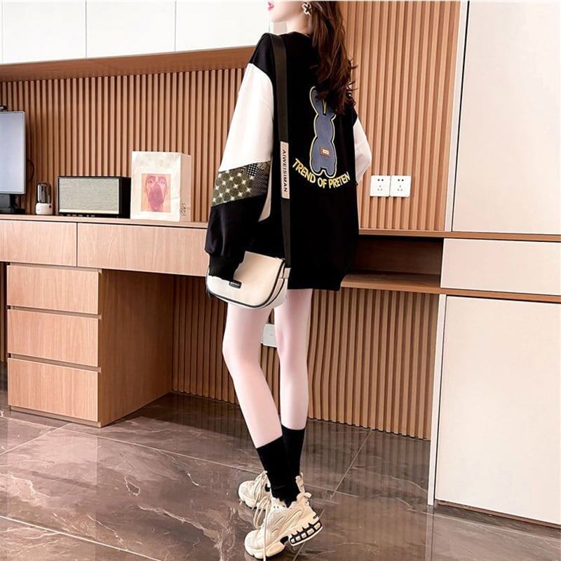 オシャレ感たっぷり プリント 美人度アップ スウェット パーカー＜S-3010＞