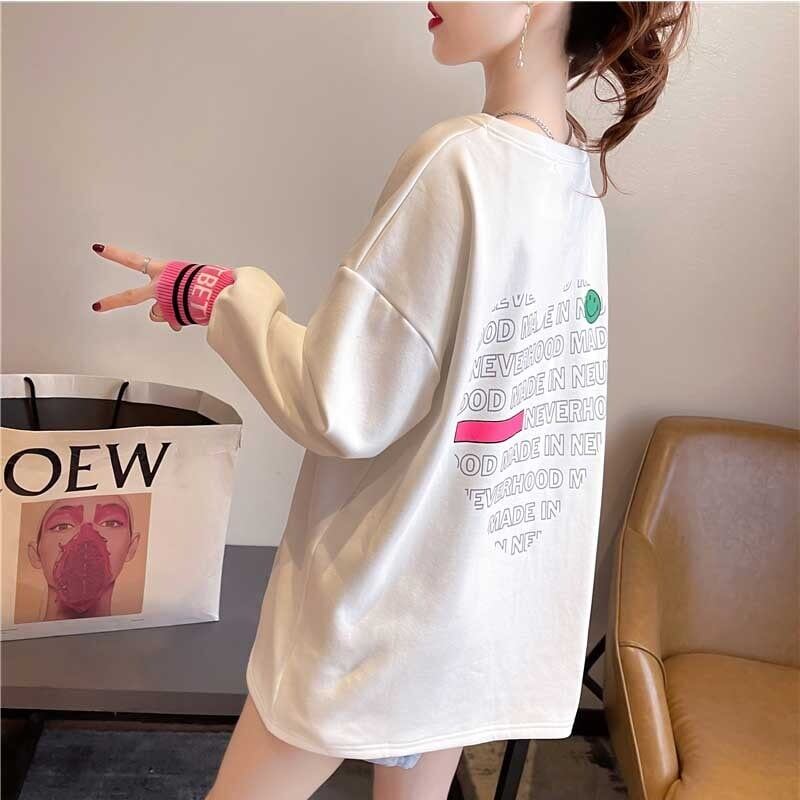 オシャレ度満点 プリント 美感いっぱい 切り替え 長袖 Tシャツ カットソー＜S-2790＞