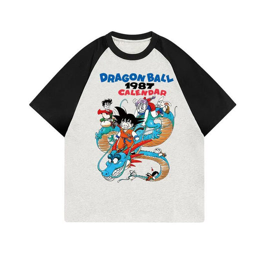 絶対流行 プリント カジュアル 切り替え 半袖Tシャツ 全2色<S-6680>