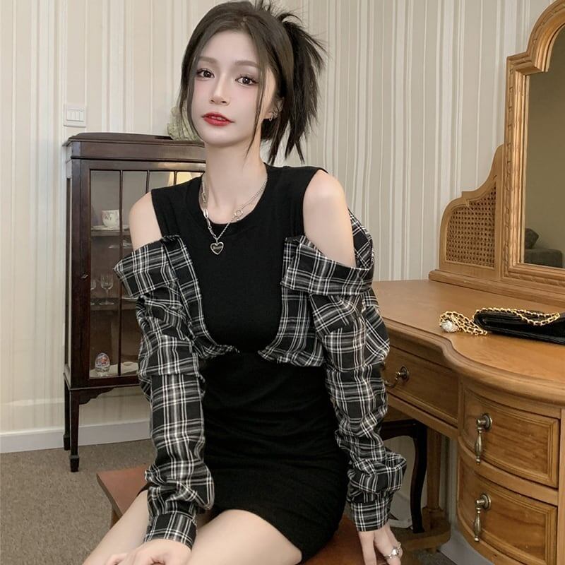 細身効果抜群 ベアトップ 女性力を高める ワンピース＜S-3780＞