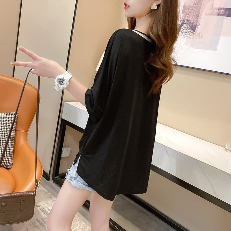 着心地抜群 3色選択可 女性力を高める Vネック Tシャツ カットソー＜S-3094＞
