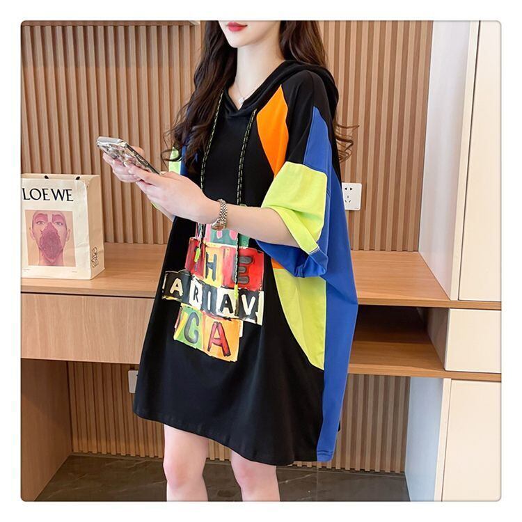 売り切れ必至 切り替え カジュアル カラーマッチング プリント全2色 半袖Tシャツ<S-8723>