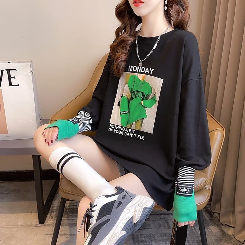 女性力を高める ラウンドネック 着心地抜群 プリント Tシャツ カットソー＜S-2865＞