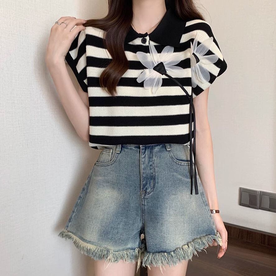 新作 上質 話題沸騰中 好感度UP ニット 全2色 半袖Tシャツ＜S-8734＞