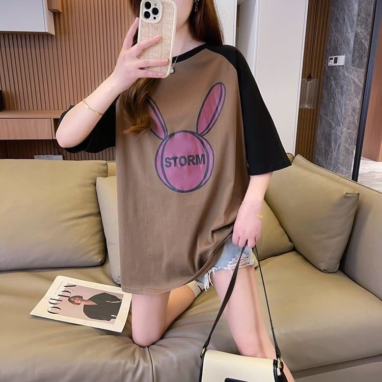 好感度UP ラグランTシャツ カラーマッチング 三色 プリント半袖 ＜S-3014＞