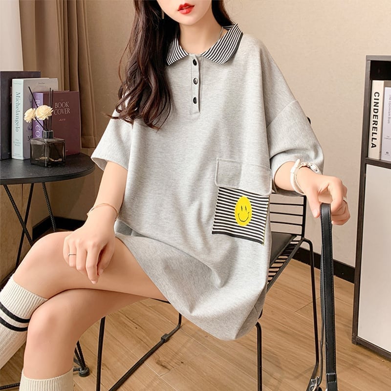 カジュアル 3色選択可 お洒落 ストライプ Tシャツ カットソー＜S-3068＞