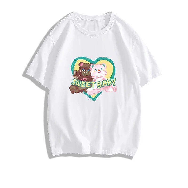 絶対欲しい大人可愛い カジュアル 高見えデザイン プリント全6色 半袖Tシャツ<S-9328>