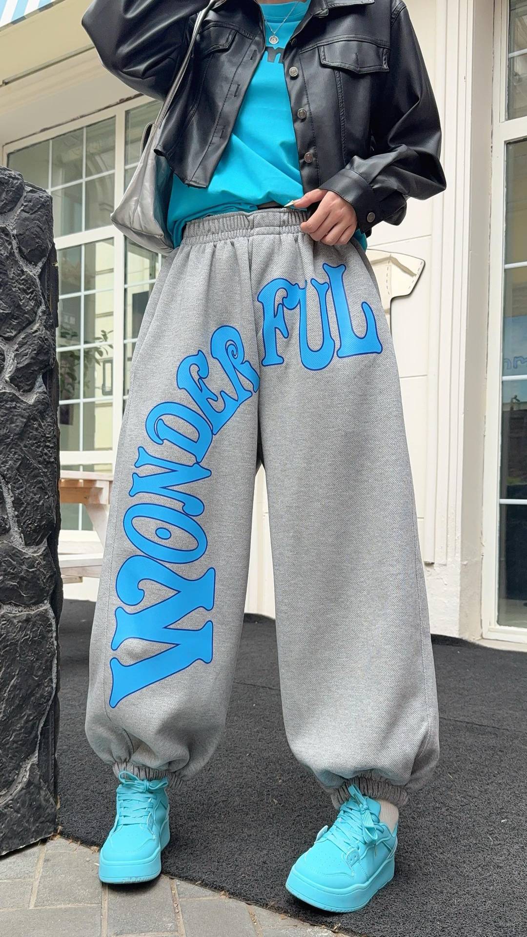 デザイン オシャレ 切り替え 4色 スウェット パンツ <S-12210>