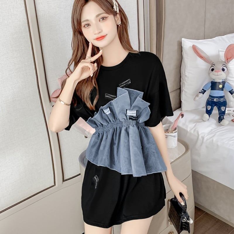 カジュアル 切り替え オシャレ度満点 Tシャツ カットソー＜S-3268＞
