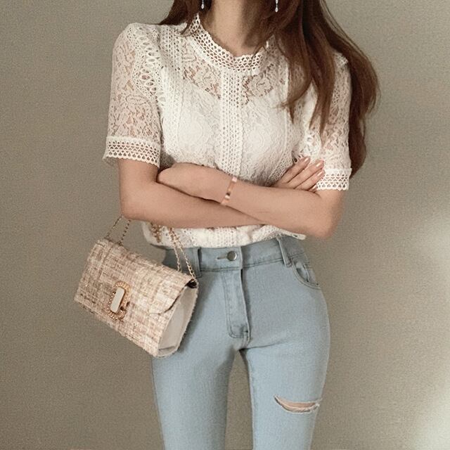 美人度アップ プリント ファッション ゆったり 全4色 半袖 Tシャツ＜S-11784＞