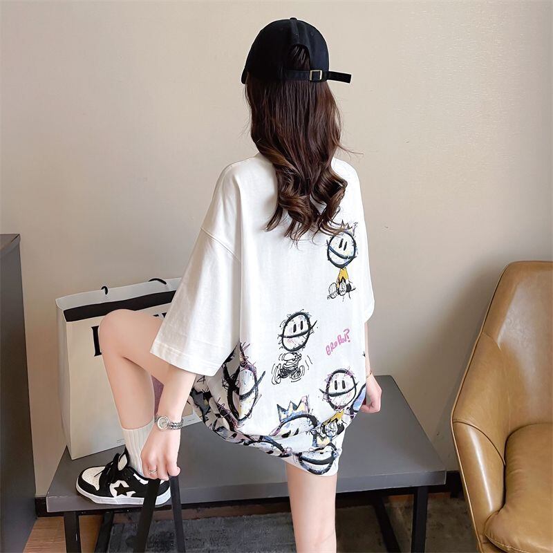 新商品 大人可愛い 大活躍 カジュアル キュートプリント 全2色 半袖Tシャツ＜S-8595＞