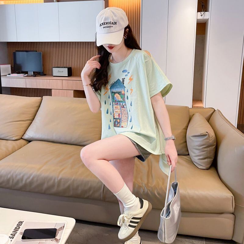 売れ筋 早い者勝ち 絶対流行 カジュアル 2色選択 Tシャツ<S-11444>
