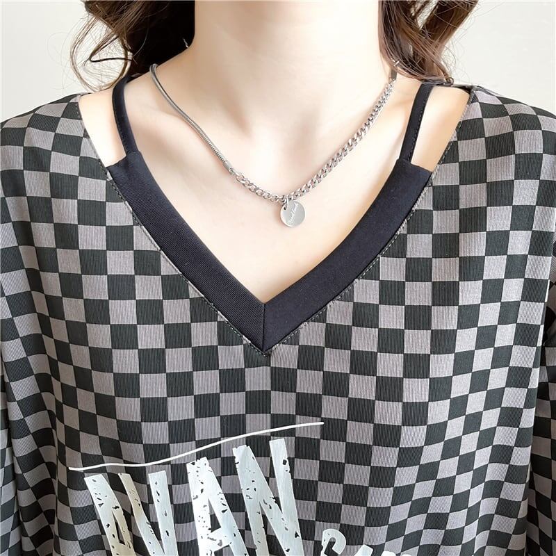 ゆったり感アップ 切り替え オシャレ度満点 プリント Tシャツ カットソー＜S-3387＞