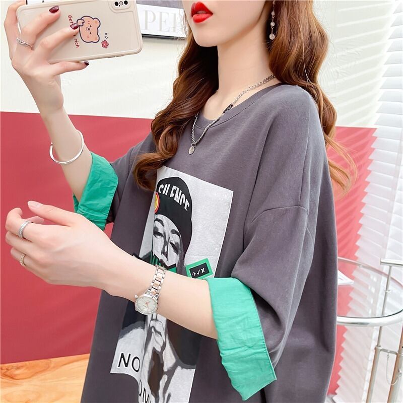 【半額！期間限定！！】今季マストバイ プリント カジュアル Tシャツ カットソー ワンピース＜S-8533＞