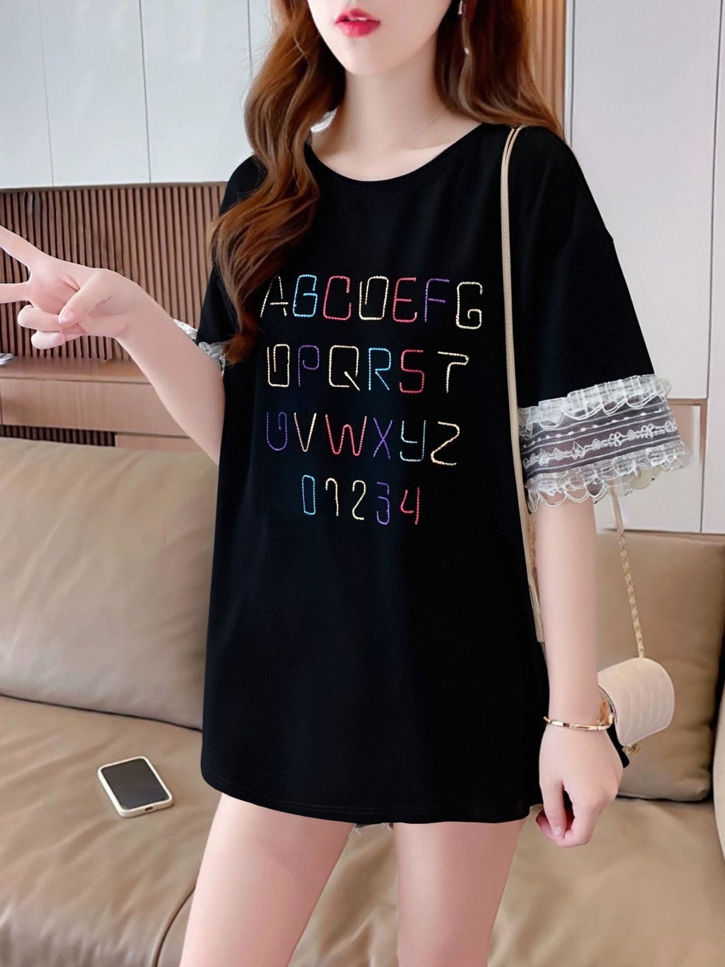 美人度アップ カジュアル 好感度UP 全4色 半袖 Tシャツ ＜S-11048＞