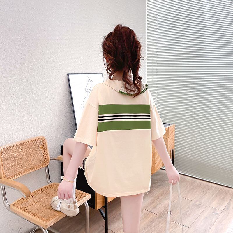 絶対欲しい キュート 定番シンプル 切り替え 全2色 半袖Tシャツ<S-8742>